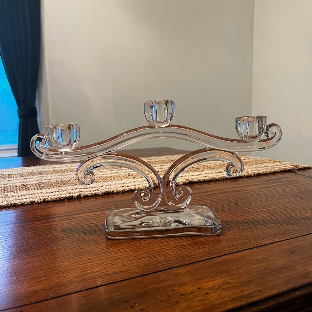 Vintage Glass Candlestick Holder, Glass Candlestick Holders, Table Centerpieces